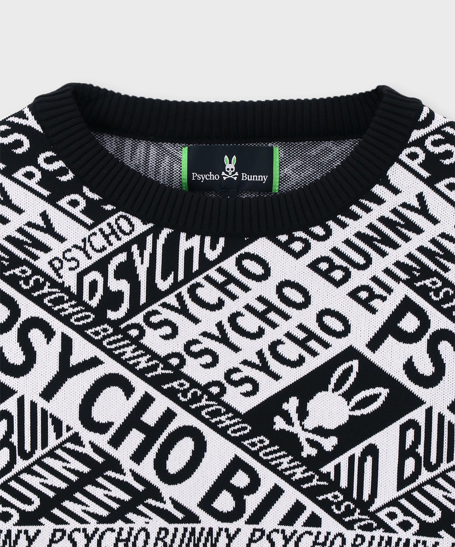 GOLF]総柄フォントロゴオリジナルジャガードニット｜Psycho Bunny