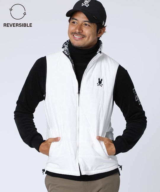 [GOLF]総柄フォントロゴ リバーシブルベスト