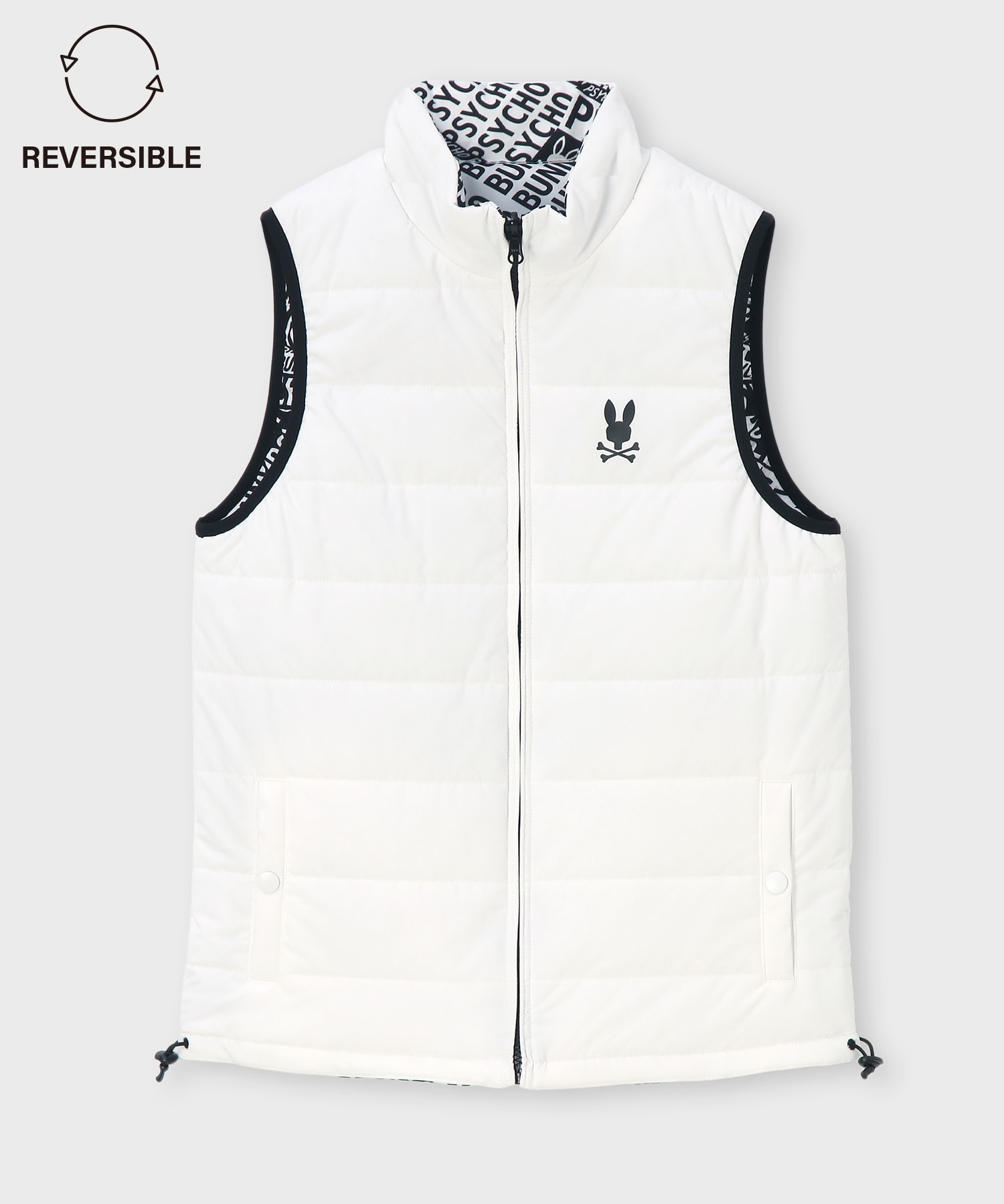 GOLF][WOMEN]総柄フォントロゴリバーシブルベスト｜Psycho Bunny