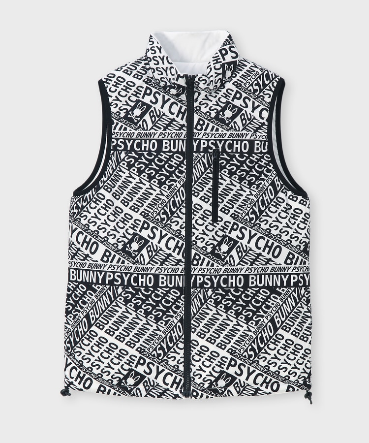 GOLF][WOMEN]総柄フォントロゴリバーシブルベスト｜Psycho Bunny
