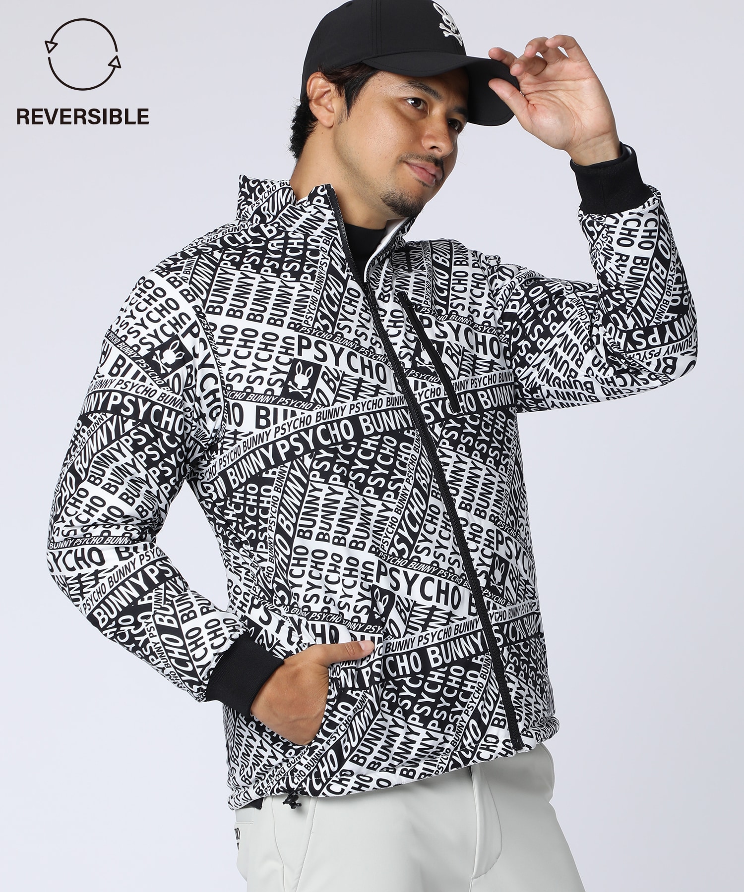 GOLF]総柄フォントロゴ リバーシブルブルゾン｜Psycho Bunny｜サイコ