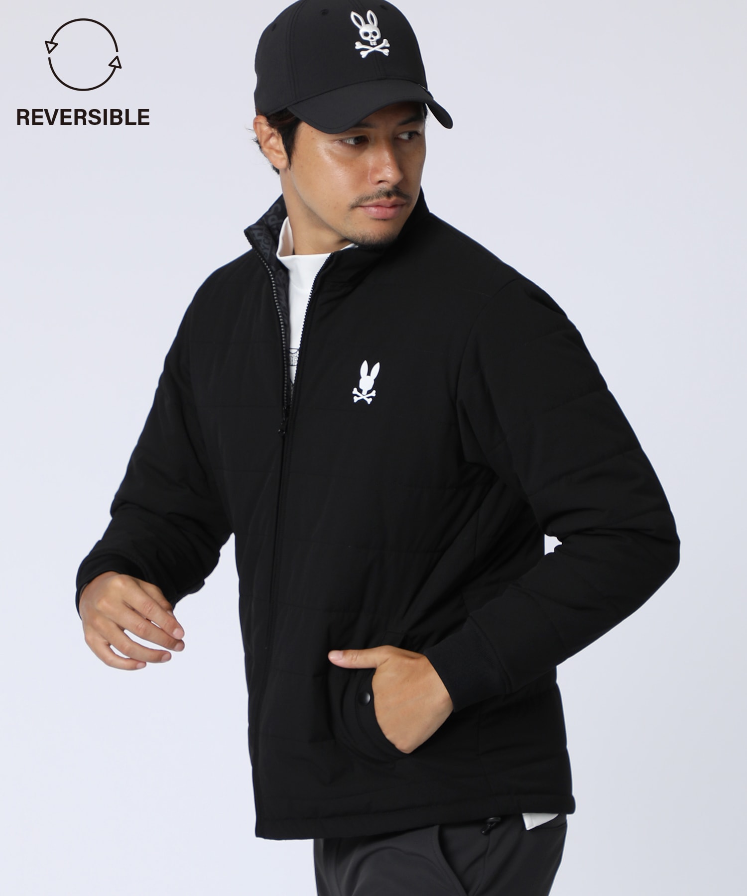 GOLF]総柄フォントロゴ リバーシブルブルゾン｜Psycho Bunny｜サイコ