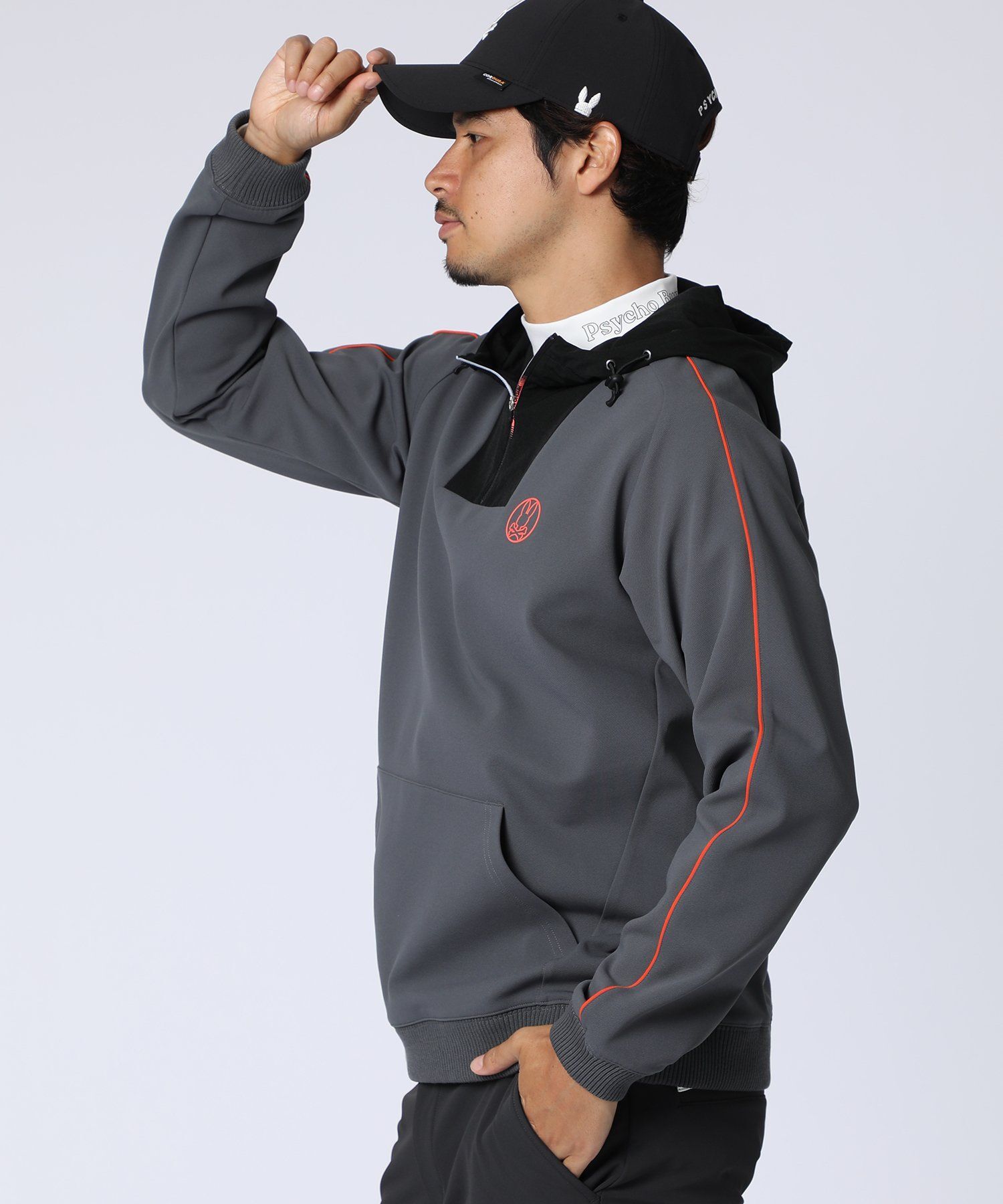 新品サイコバニー ゴルフ 3Dロゴ ジップ パーカ GOLF]バニーマークハーフジップパーカ｜Psycho Bunny｜サイコバニー