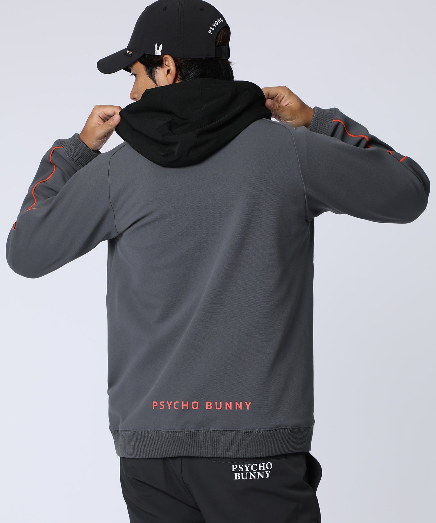 【Psycho & Bunny/サイコバニー】3Dロゴ　Wジップパーカー　XL ジャガードセットアップ ジップパーカ｜Psycho Bunny｜サイコ