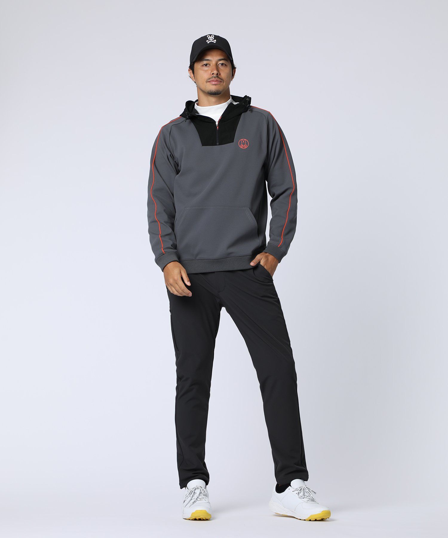 新品サイコバニー ゴルフ 3Dロゴ ジップ パーカ Psycho Bunny（サイコバニー） ゴルフ NEON BUNNY モックネック ロング