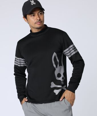 [WEB限定]マークラインサイドロゴ　モックネックＴシャツ