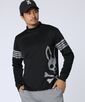 [WEB限定]マークラインサイドロゴ　モックネックＴシャツ