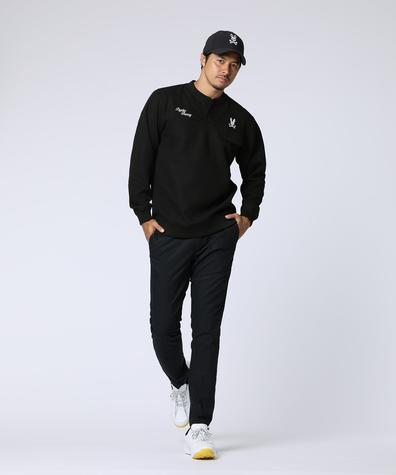 GOLF]モダングラフィック ヘンリーネックニットジャージ｜Psycho Bunny