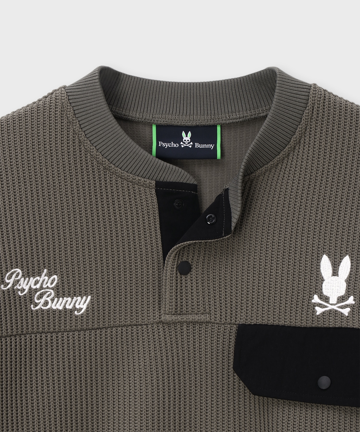 GOLF]モダングラフィック ヘンリーネックニットジャージ｜Psycho Bunny