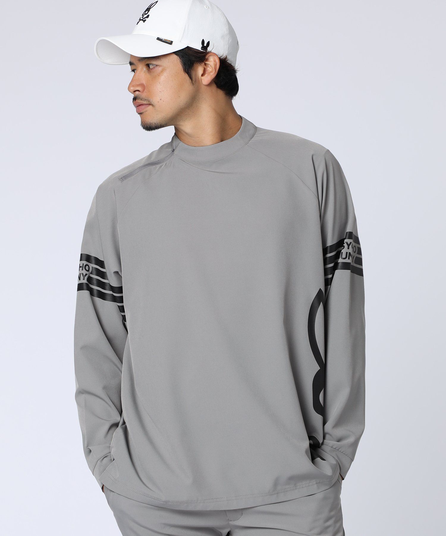 WEB限定]マークラインサイドロゴジップモックネックTシャツ｜Psycho