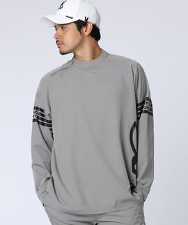 [WEB限定]マークラインサイドロゴ　ジップモックネックＴシャツ