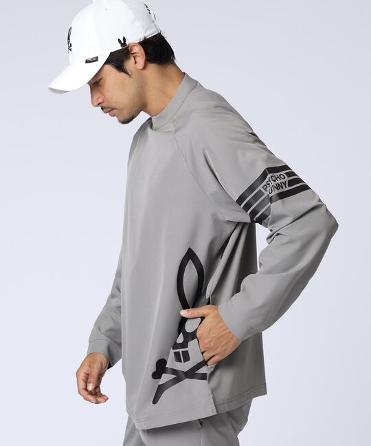 [WEB限定]マークラインサイドロゴジップモックネックＴシャツ