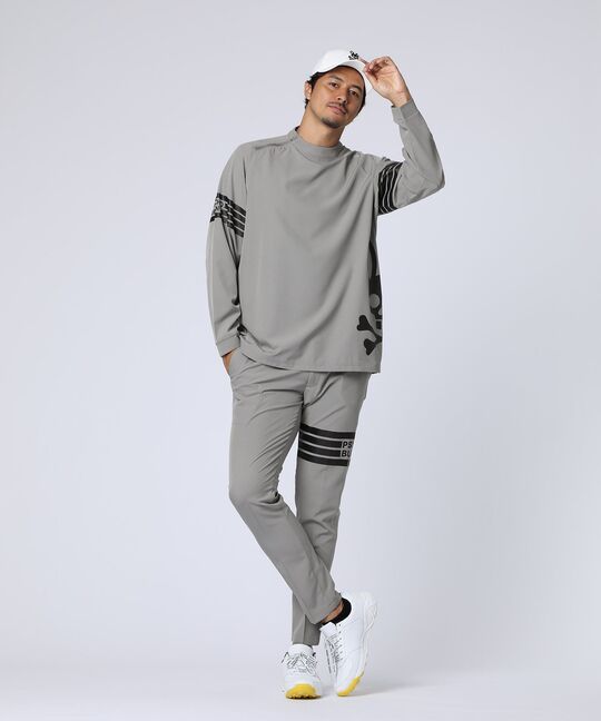 [WEB限定]マークラインサイドロゴジップモックネックＴシャツ