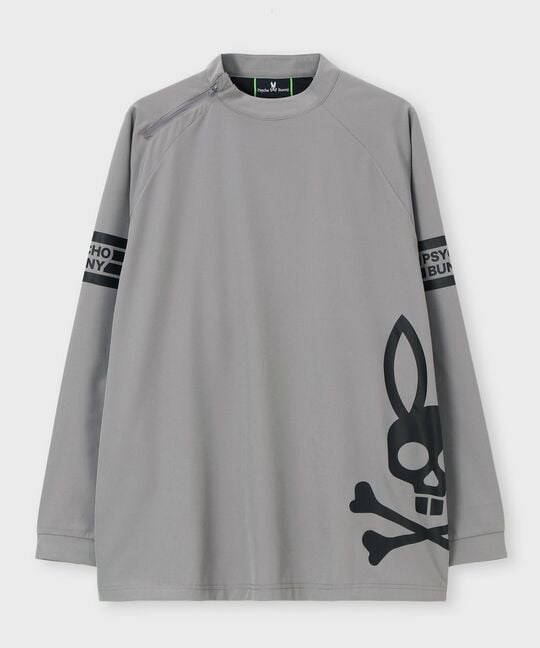 [WEB限定]マークラインサイドロゴジップモックネックＴシャツ