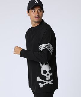 [WEB限定]マークラインサイドロゴ　ジップモックネックＴシャツ