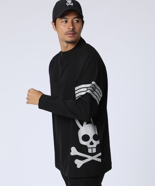 [WEB限定]マークラインサイドロゴジップモックネックＴシャツ