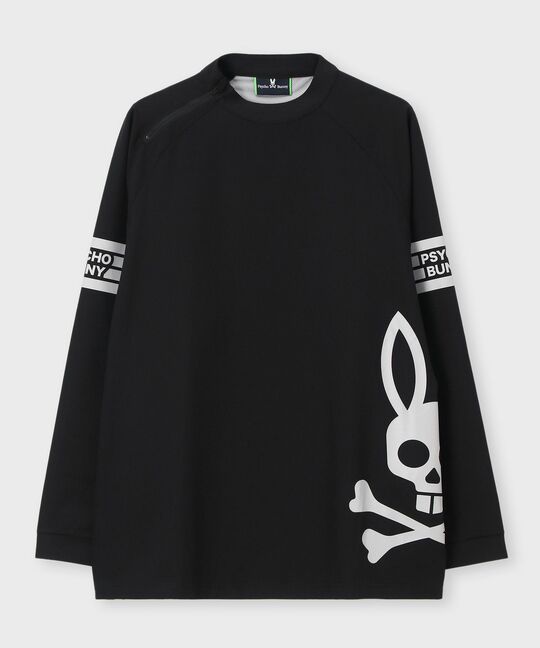 [WEB限定]マークラインサイドロゴジップモックネックＴシャツ