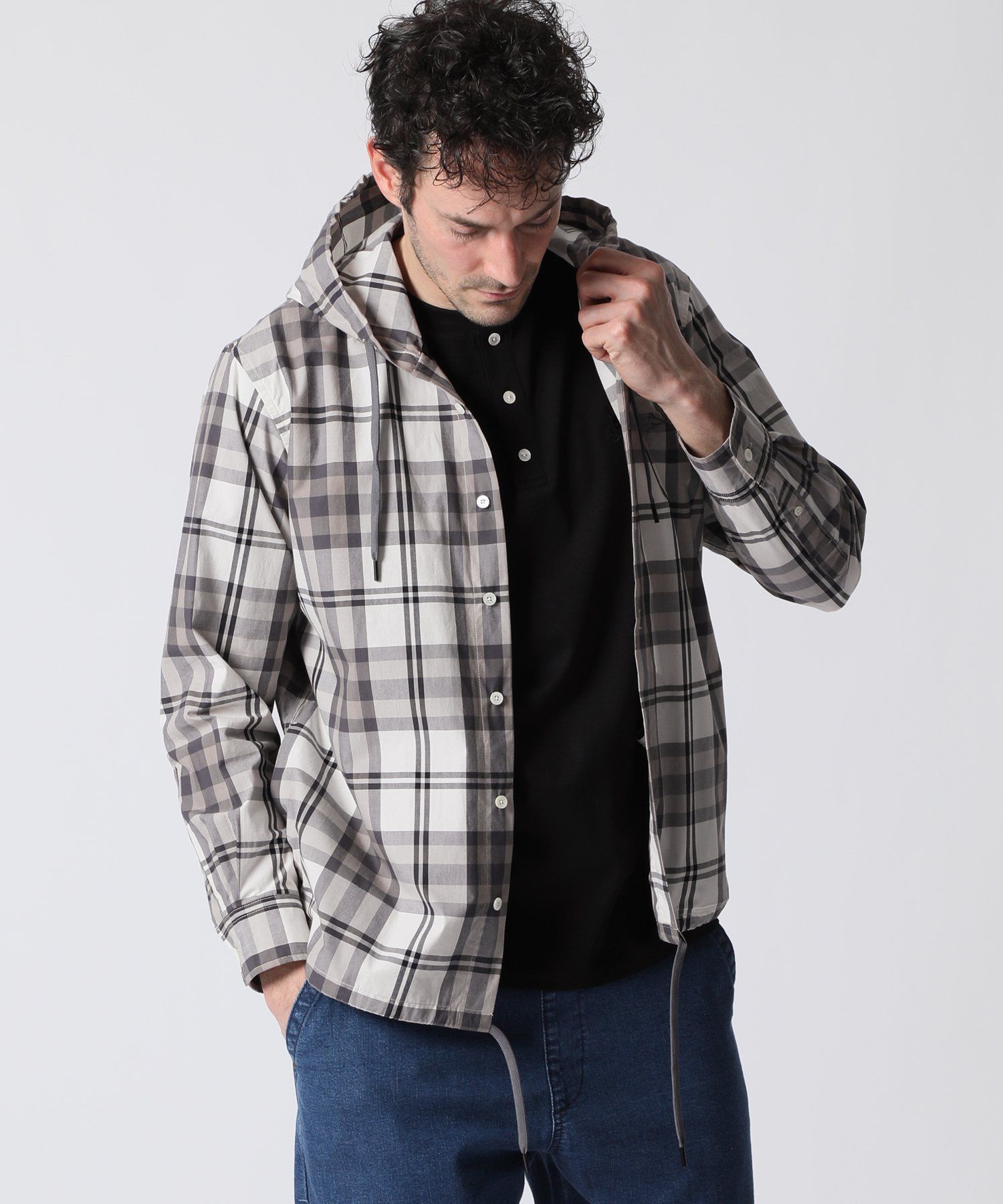 ビッグチェックフーディシャツブルゾン｜Psycho Bunny｜サイコ