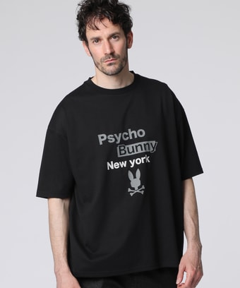 【未使用】サイコバニー モックネック Ｔシャツ 裏起毛 ラインモチーフ 黒 XL 未使用】サイコバニー モックネック Tシャツ 裏起毛 ライン