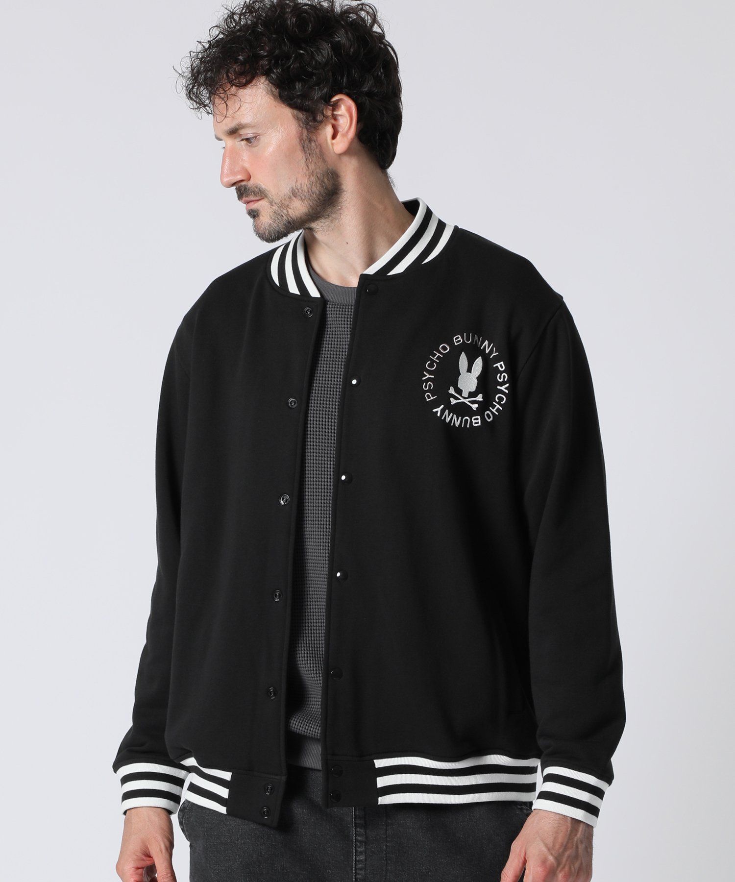 サークルロゴ スウェット バーシティジャケット｜Psycho Bunny