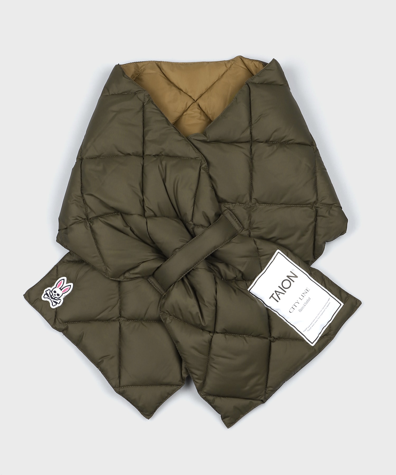 TAION × Psycho Bunny リバーシブル ダウンマフラー｜Psycho Bunny