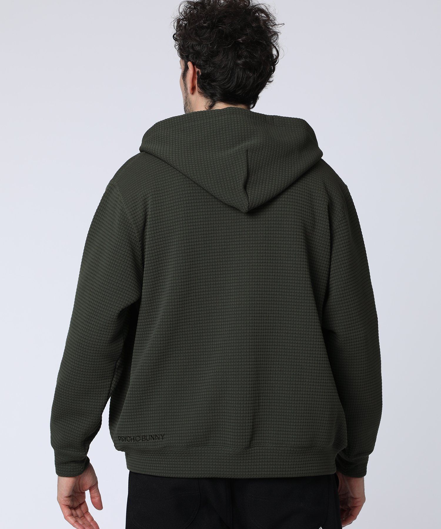 ワンポイントバニー ワッフルダブルジップパーカ｜Psycho Bunny