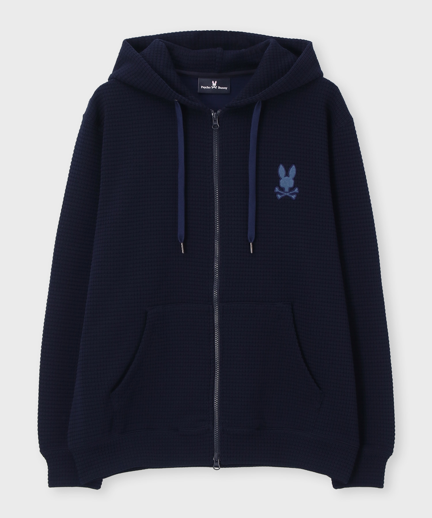 ワンポイントバニー ワッフルダブルジップパーカ｜Psycho Bunny