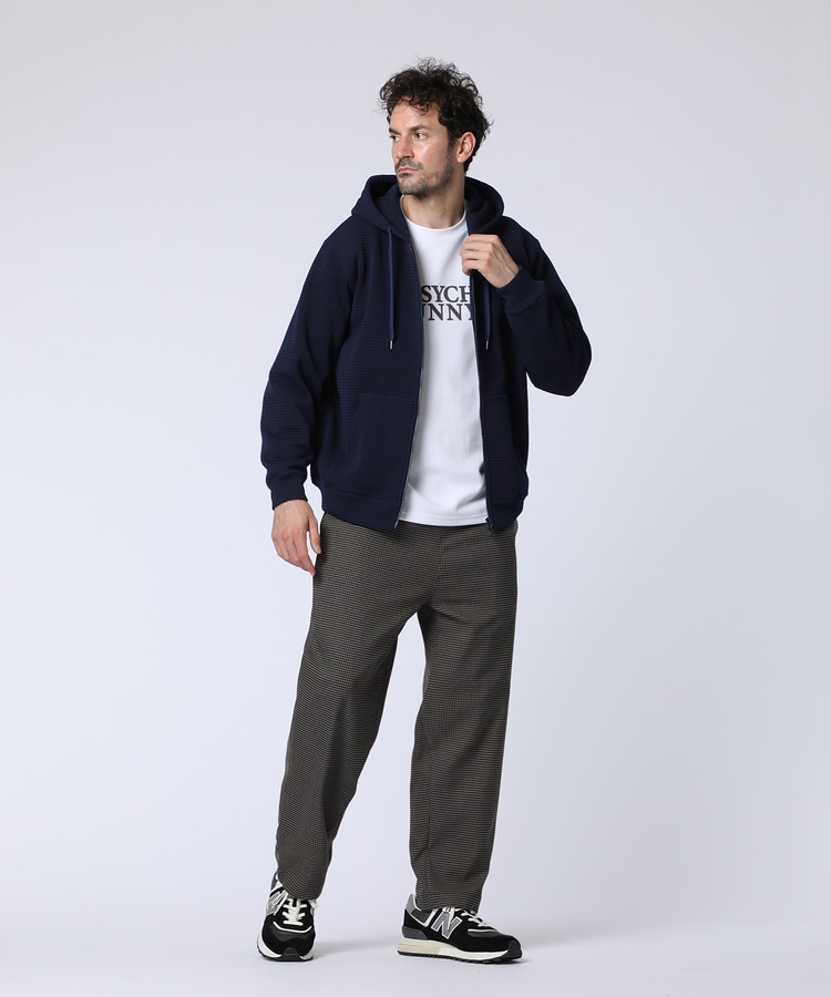 ワンポイントバニー ワッフルダブルジップパーカ｜Psycho Bunny