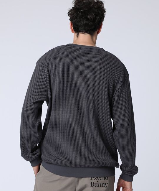 ツートンワッフル クルーネックスウェット