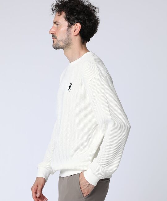 ツートンワッフル クルーネックスウェット