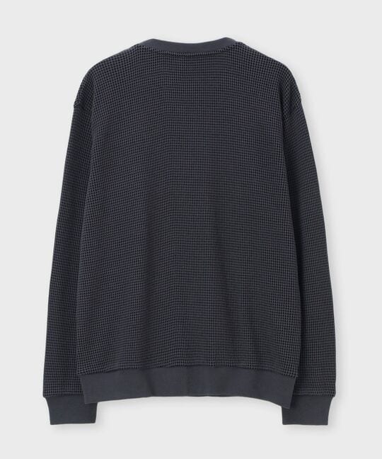 ツートンワッフル クルーネックスウェット