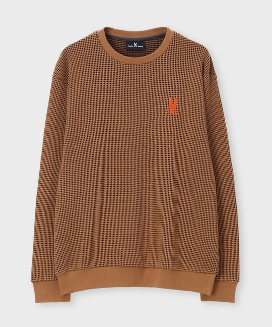 ツートンワッフル クルーネックスウェット