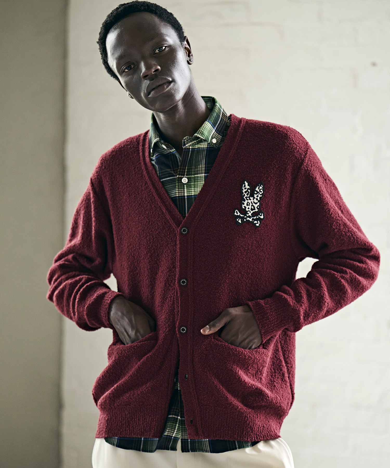 ブークレ アニマルバニーワッペン カーディガン｜Psycho Bunny｜サイコ