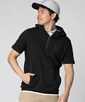 [WEB限定]バイカラーデザイン ハーフジップ 半袖パーカ