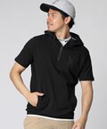 [WEB限定]バイカラーデザイン ハーフジップ 半袖パーカ