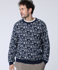 オリジナルジャガード クルーネック総柄ニット
