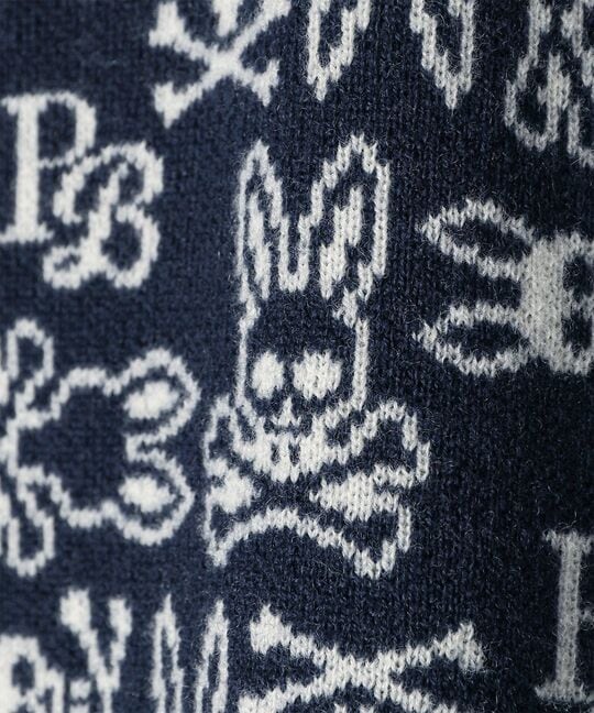 オリジナルジャガード クルーネック総柄ニット