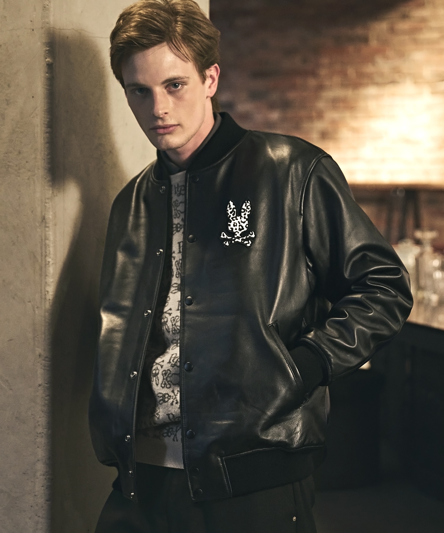 シープレザー バーシティジャケット｜Psycho Bunny｜サイコバニー 公式