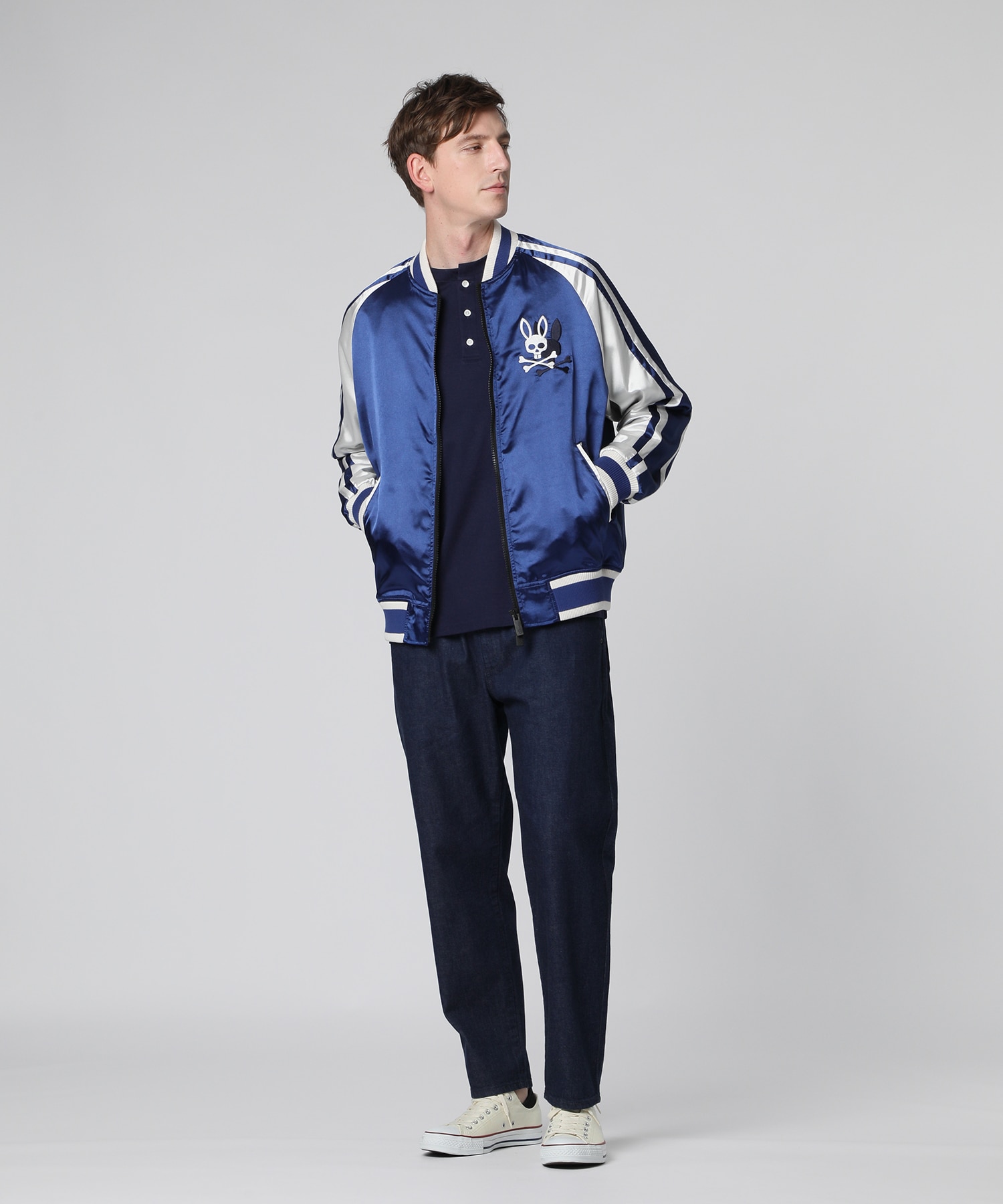 最終値下げ【美品】SKOOKUM × Psycho Bunnyコラボスカジャン SKOOKUM × PsychoBunny バニーロゴ スカジャン｜Psycho Bunny｜サイコ