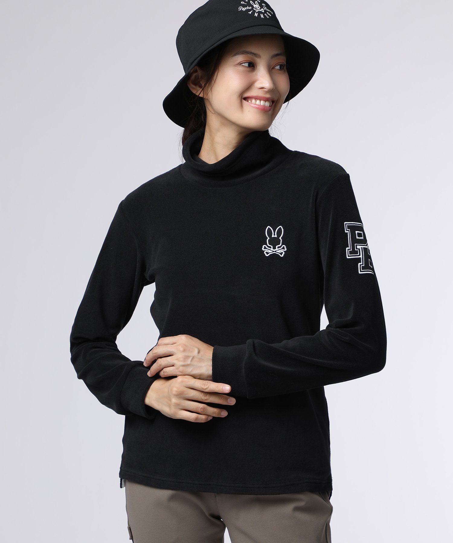 GOLF][WOMEN]アウトラインロゴ タートルネックロングスリーブTシャツ