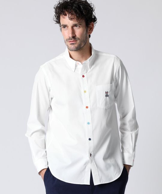 マルチカラーボタン シャツ