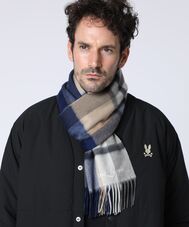 カシミヤチェックマフラー