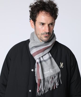 カシミヤ　チェックマフラー