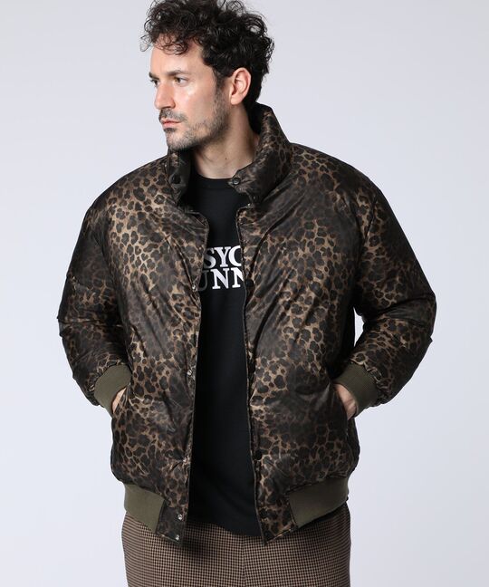 レオパードタフタ ダウンジャケット