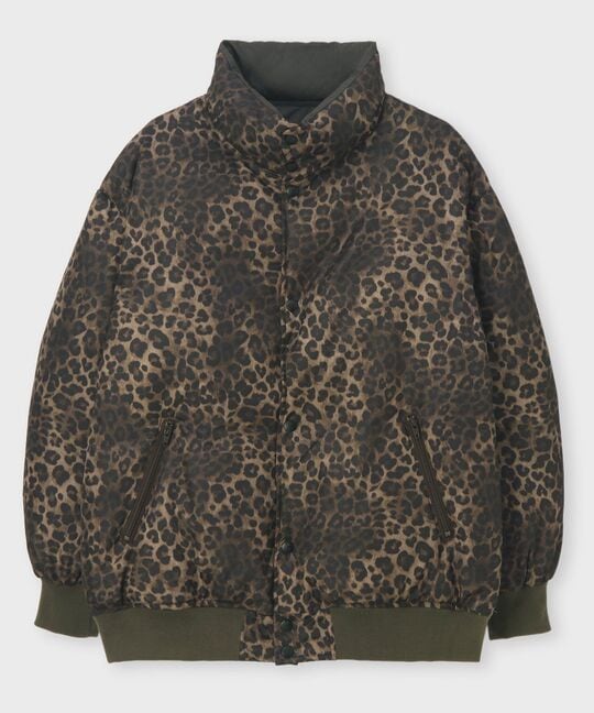 レオパードタフタ ダウンジャケット