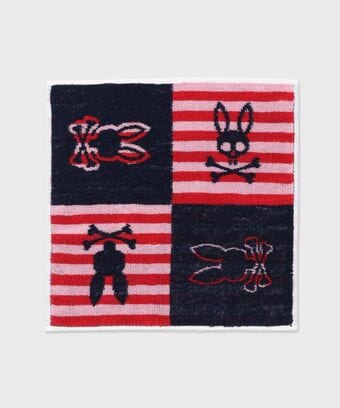 4BUNNYボーダー 　タオルハンカチ
