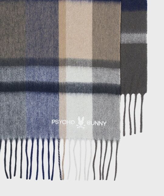 カシミヤチェックマフラー