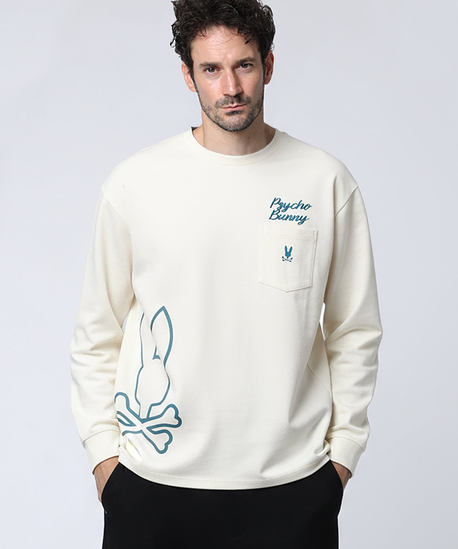 アウトラインBUNNYロゴロングスリーブTシャツ｜Psycho Bunny｜サイコ