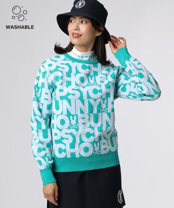 [GOLF][WOMEN]ウォッシャブル ロゴパターン 　ニット