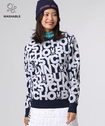 [GOLF][WOMEN]ウォッシャブル ロゴパターン 　ニット